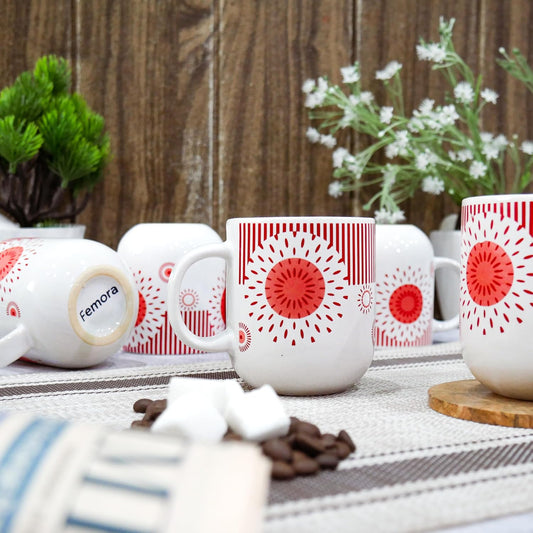 Handcrafted Ceramic Coffee & Tea Cup Set of 6, 180 ML,