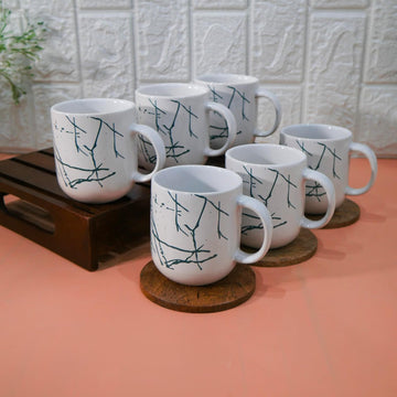 Marble Print Design Ceramic Coffee Mug, Tea Cups, Stackable,