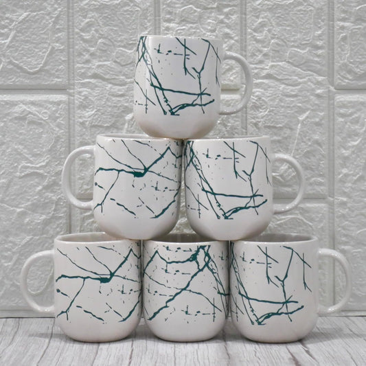 Marble Print Design Ceramic Coffee Mug, Tea Cups, Stackable,