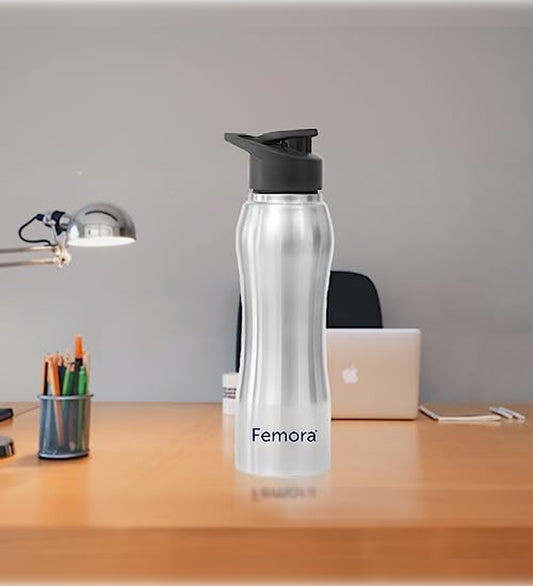 Stainless Steel Water Bottle with Sipper Cap, 1000ML, 1 Pcs,  Femora