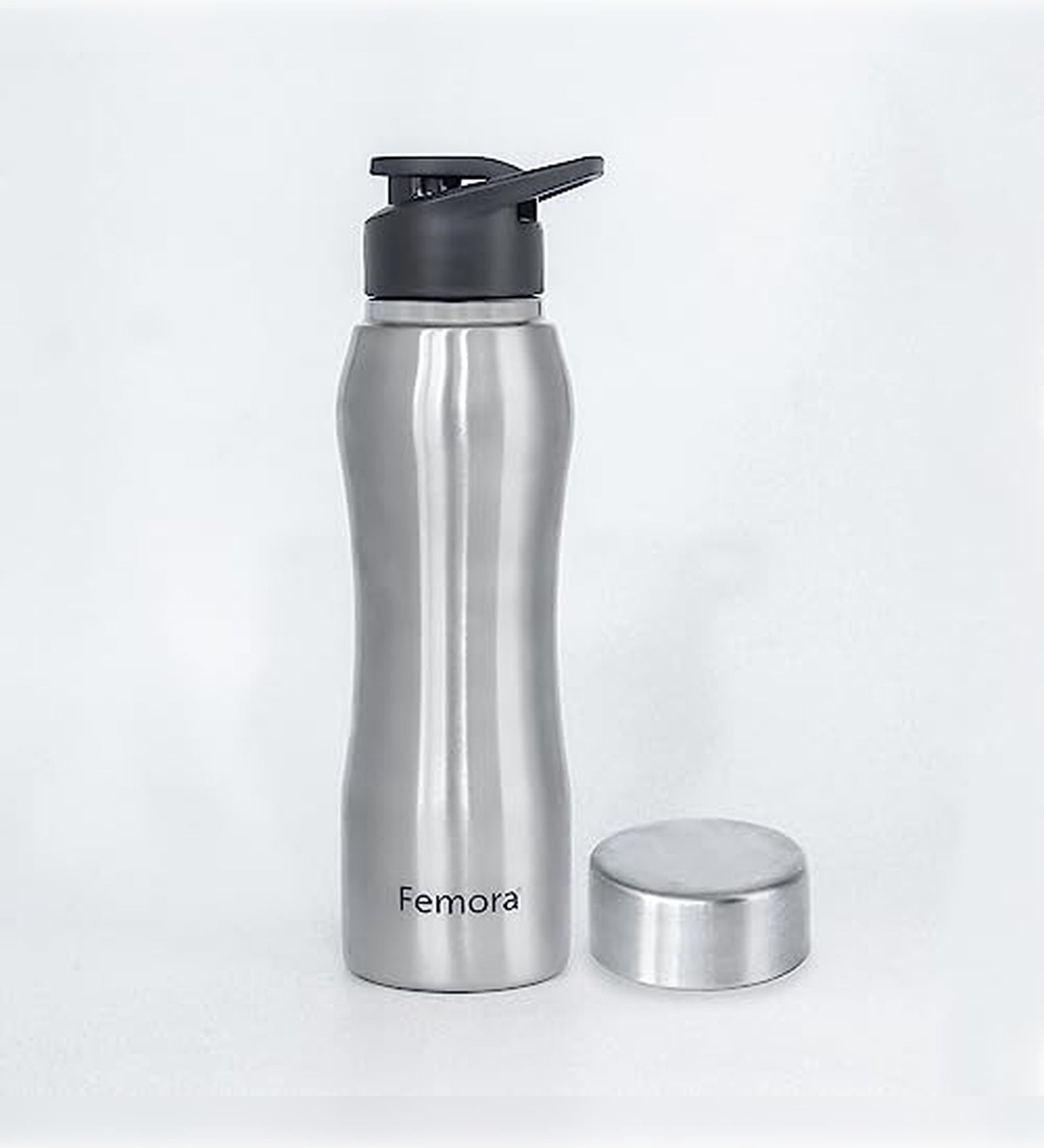 Stainless Steel Water Bottle with Sipper Cap & Steel Lid, 750ML, 1 Pcs,  Femora