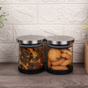 Buy Yera Glass Jar/Container With Golden Metal Lid - Dishwasher