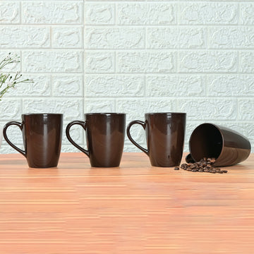 Premium Brown Ceramic Coffee Mug Set of 4, 360ML, Femora