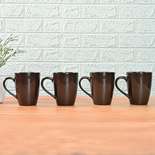 Premium Brown Ceramic Coffee Mug Set of 4, 360ML, Femora
