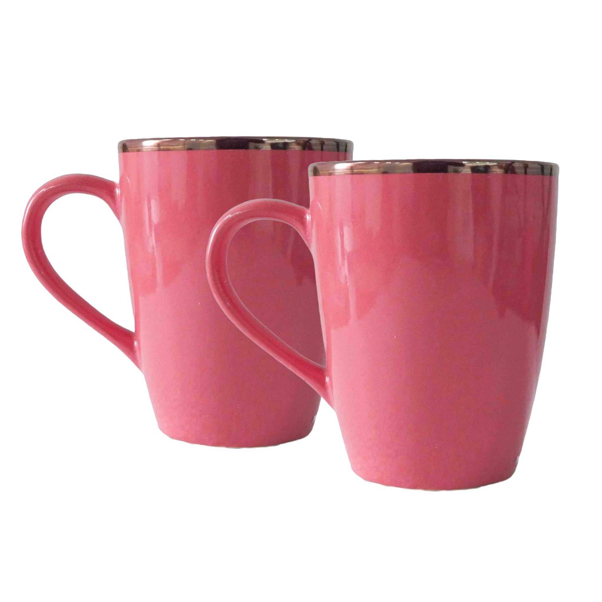 Femora Gold Series Ceramic Coffee Mug & Tea Cups - Set of 2 (360ml) - Peach