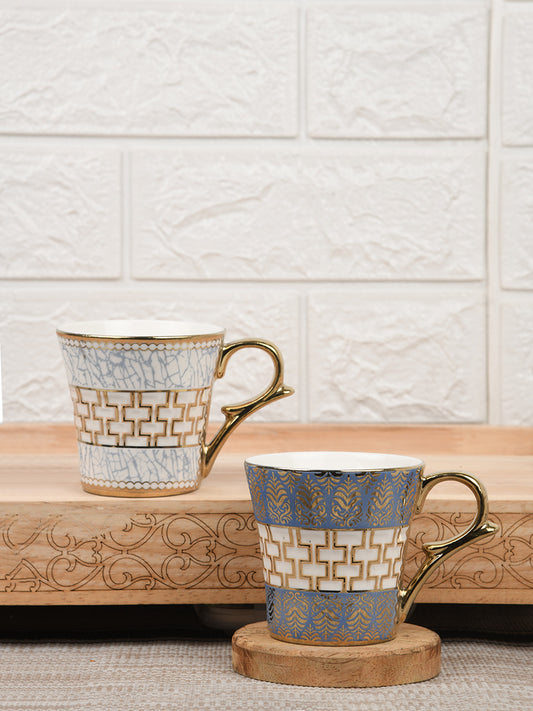 Fine Bone China Gold Pattern Tea Cup - 6 Pcs,160 ML