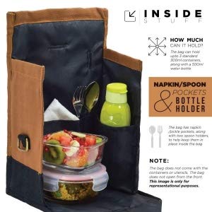 Borosilicate Glass Lunch Box Camel Black Canvas Bag Femora, 300 ml, 2 Pcs