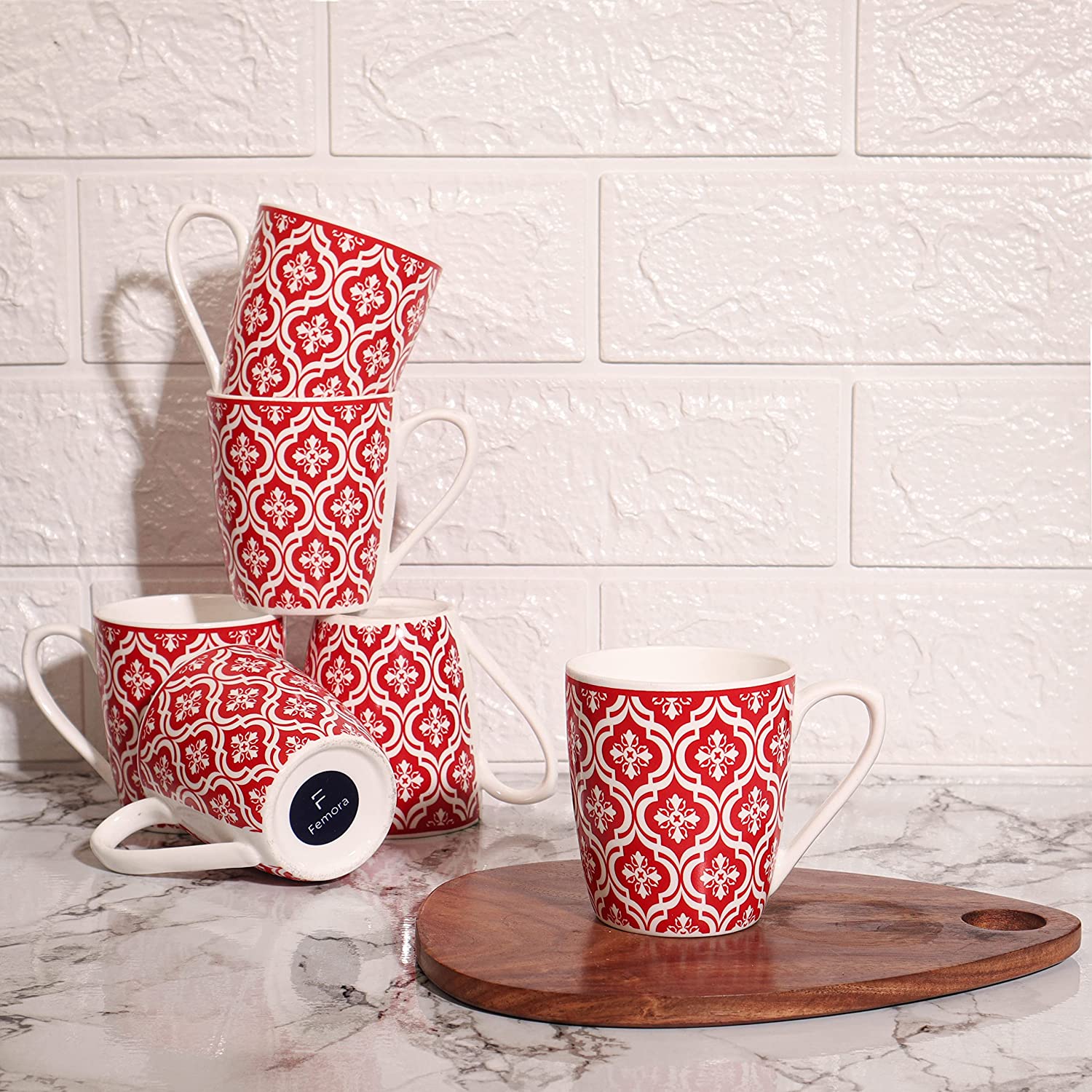 Mondalia Design Coffee & Tea Cup Set of 6, 160 ML, Femora