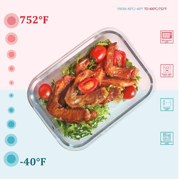 Borosilicate Glass Microwave Safe Square Food Storage Container ,2200ml