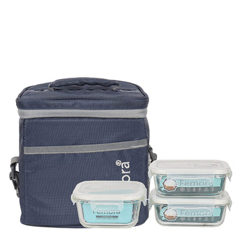 blue, Lunch Box for Office, Rectangle 400 ml , Square 500 ML