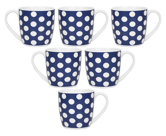 Polka Dots Coffee & Tea Cup Set of 6, 160 ML, Femora