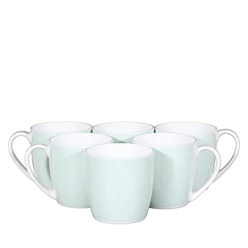 Embossed Geo Design Coffee & Tea Cup Set of 6, 160 ML, Femora