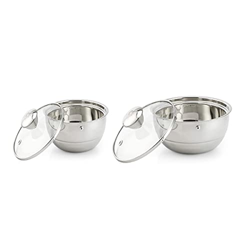 Stainless Steel Curry Server - 900ml, 1500ml, Set of 2
