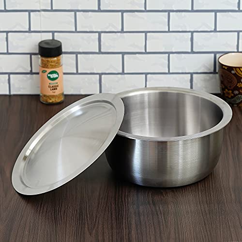 Tri-ply Tope 20x10cm with Steel Lid Healthy Cooking (Zero Non-Stick Coating)