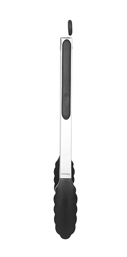 Black, Food Tongs with Grip Handle (12 inches)
