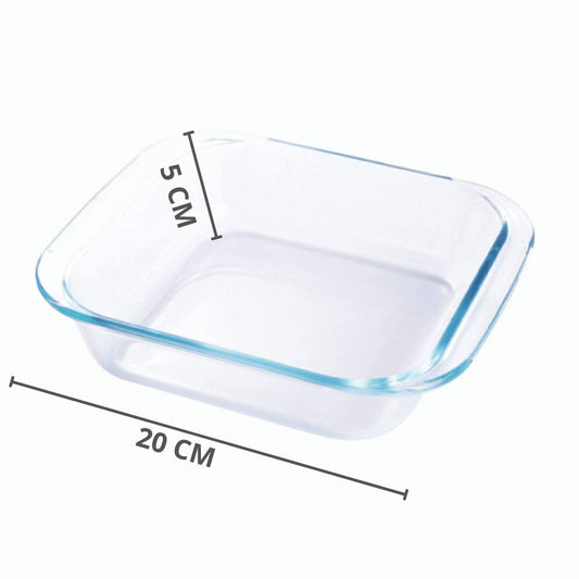 Borosilicate Glass Baking Dish, Square Microwave Safe Container, 1 Pcs, Femora