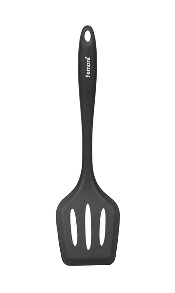 Slotted Turner with Grip Handle, Black, Non Stick