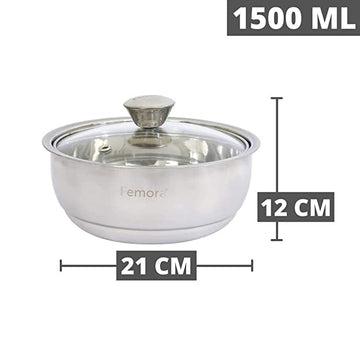 Stainless Steel Curry Server - 1.50 L - Set of 2
