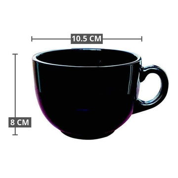 Indian Ceramic  Jumbo  Coffee  Mug  - 400 ML - Black , Set of 1