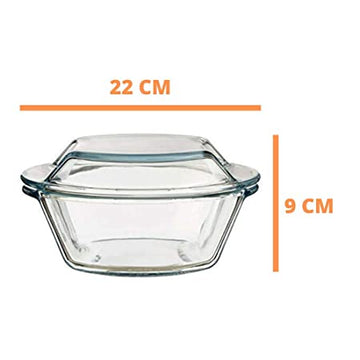 Borosilicate Glass Microwave Safe Casserole - 1500ML