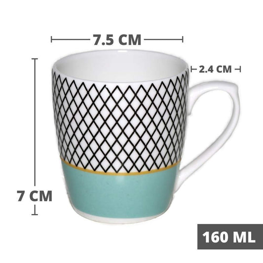 Ceramic Coffee & Tea Cup Set of 6, 160 ML, Femora