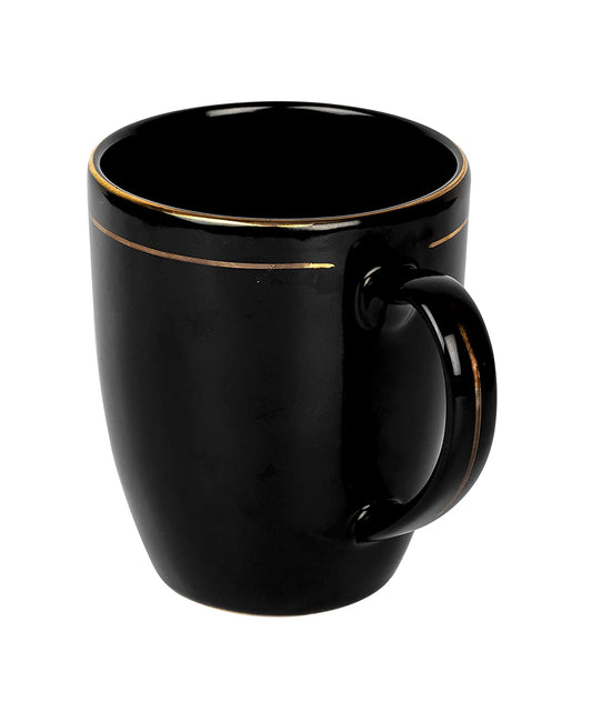 Fine Bone China Black Color Gold Line Coffee Mug - 300 ML