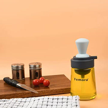 Glass Silicone Detachable Pour & Brush Function Oil Jar - 350 ML