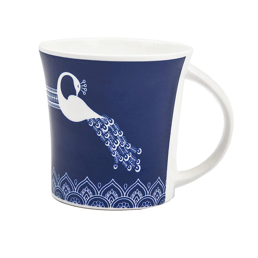 Royal Peacock Ceramic Coffee & Tea Cup Set of 6, 160 ML, Femora