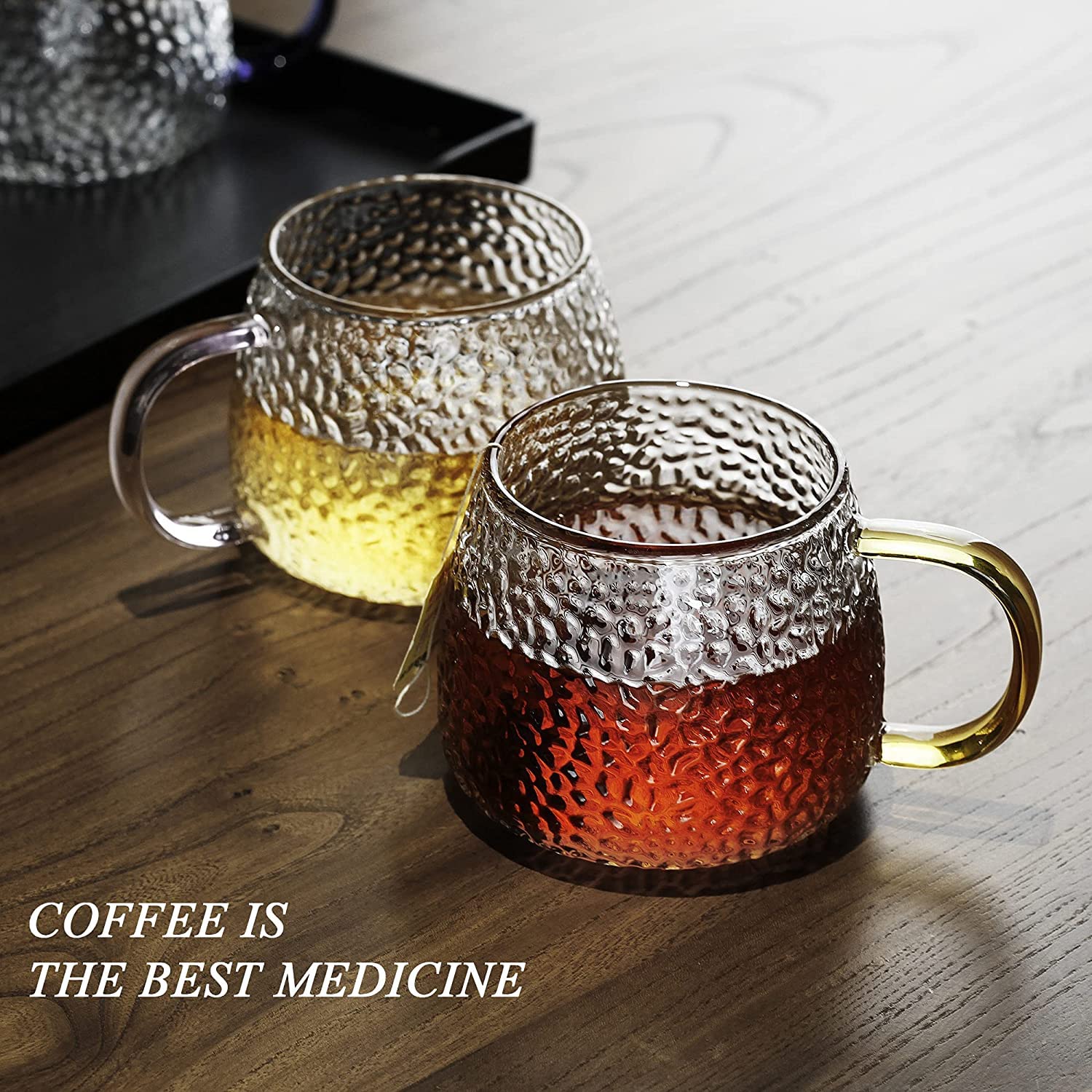 Coffee Cup Handcrafted Hammered Finish, 440 ML, 2 pcs