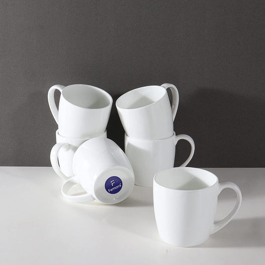 White Coffee & Tea Cup Set of 6, 180 ML, Femora