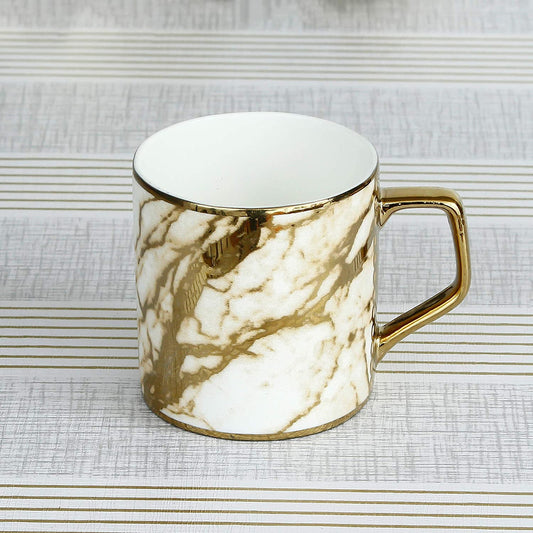 Premium Ceramic Golden Line Coffee & Tea Cup Set of 6, 190 ML, Femora