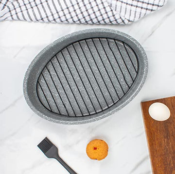 Non Stick Carbon Steel Roaster Pan for Chicken, Barbeque with Steel Rack