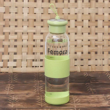 Borosilicate Glass Green Water Bottle - 500 ml