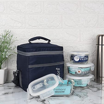 Blue, Lunch Box for Office, Round 380 ml , Square 500 ML, Round 240 ML