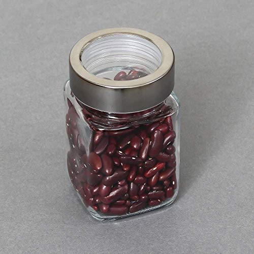 Femora Glass Jar With Screw On Metal Lid - Transparent , Scratch Resistant,  Storage For Dry Kitchen Items, 500 ml