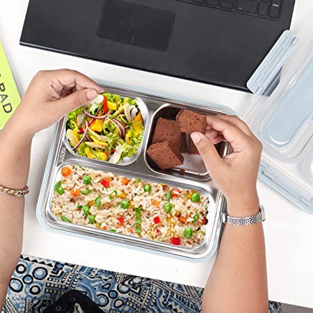 Lunch Box for Office-College-School - 3 Pots (Not Leakproof)