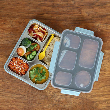 Stainless Steel Lunch Box Thali Set, Femora, 900 ML, 1 Pcs