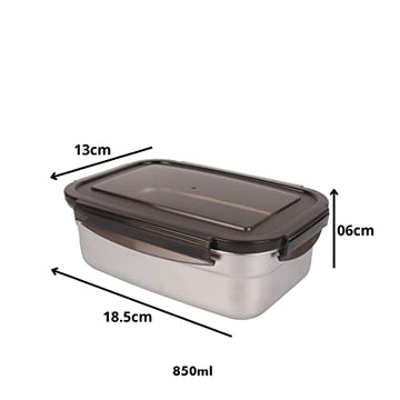Lunch Box, Rectangle Container with Lock Lid- 850ml