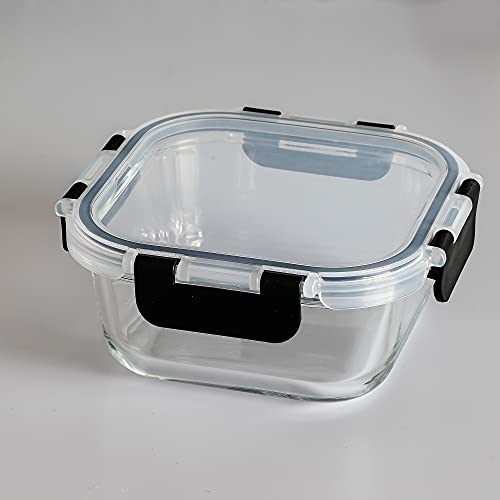 Black, Oven Safe Glass Container with Detachable 800 ML