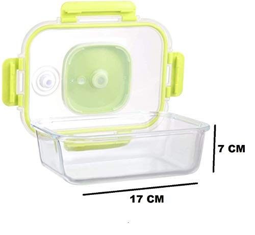 Borosilicate Glass Rectangle Container with Vacuum Pump Lid- 1050 ML