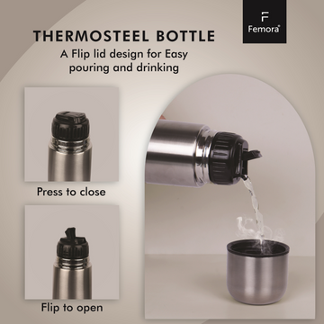 Silver, Thermosteel Stainless Steel Bottle, Hot and Cold, 500ml, 50pcs